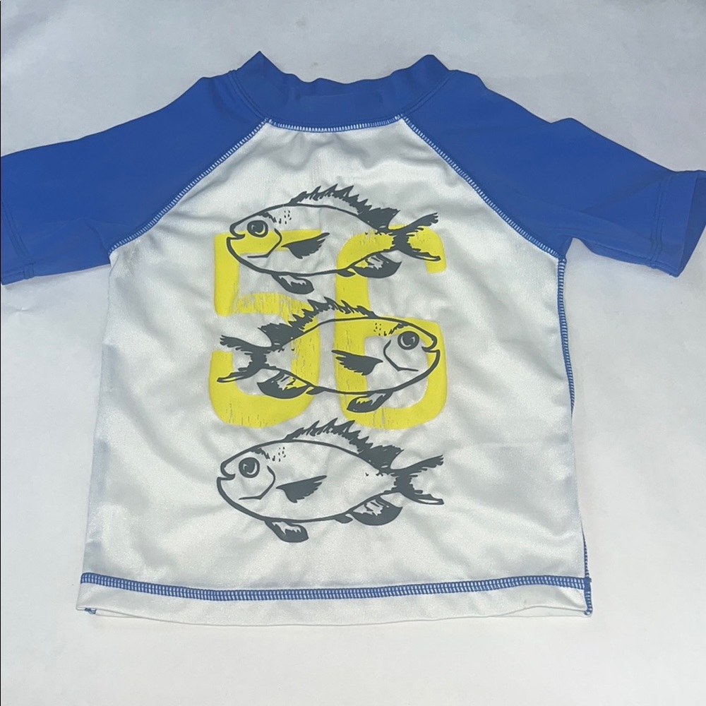 Old Navy Blue and White Rash Guard